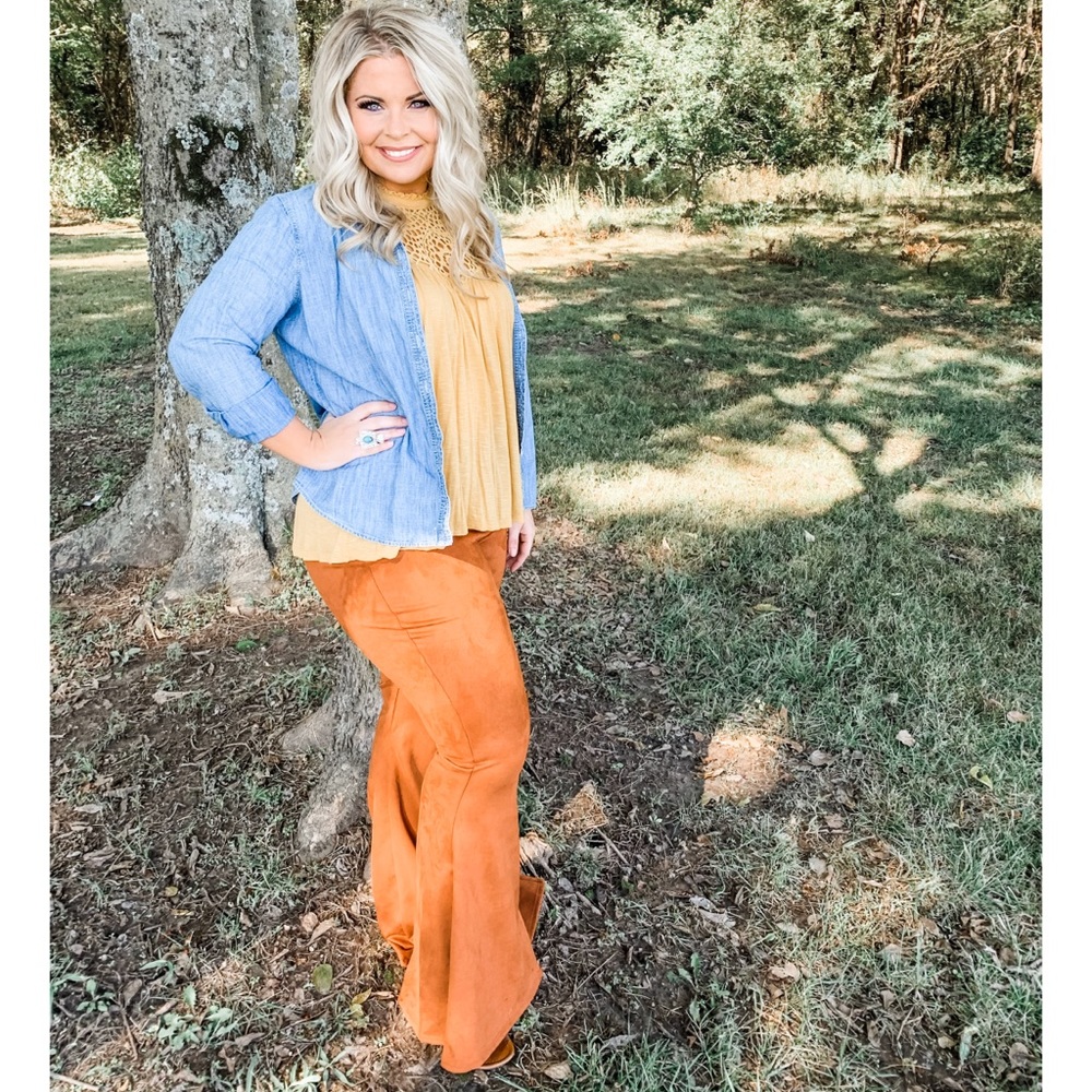 Rust Flare Bell Bottoms